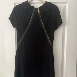 Black one of a kind zipper dress